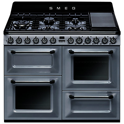 Smeg TR4110 Dual Fuel Range Cooker Silver